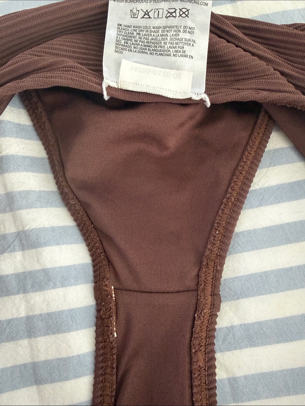 Billabong Brown Ribbed Bikini Bottom - Picture 3 of 3